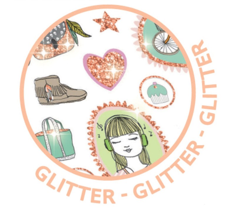 STICKERS GLITTER MODA FASHION