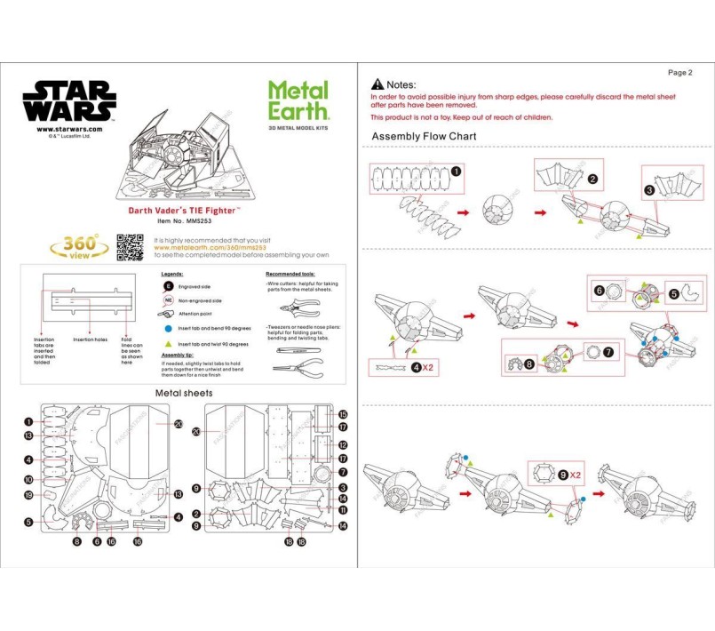DARTH VADER'S TIE FIGHTER - STAR WARS - METAL EARTH