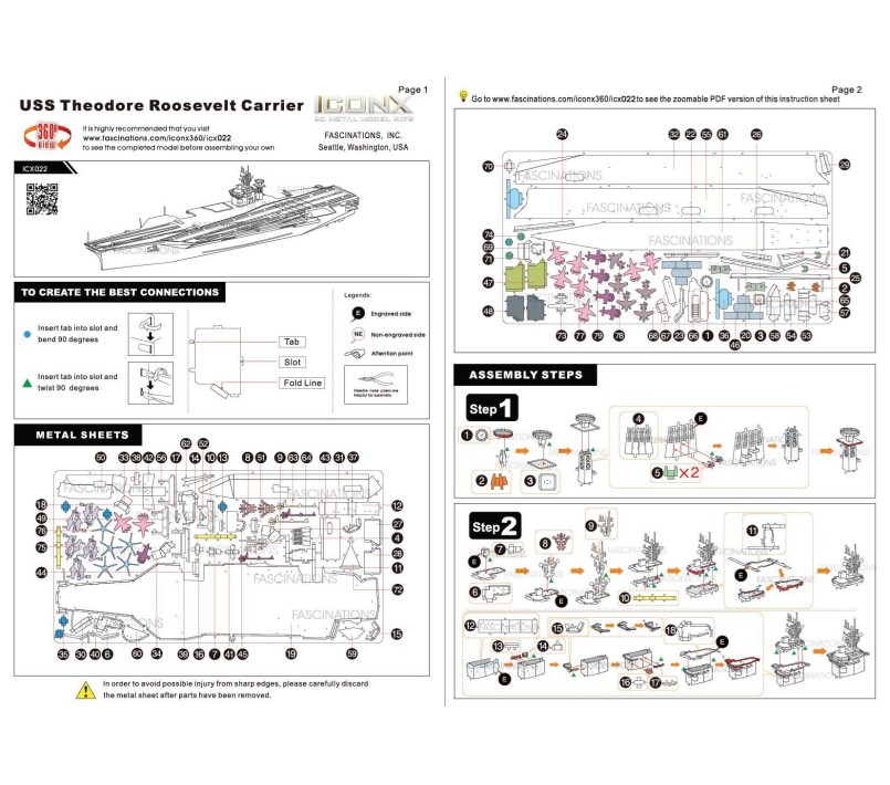 PORTAEREI USS ROOSEVELT - METAL EARTH ICONX