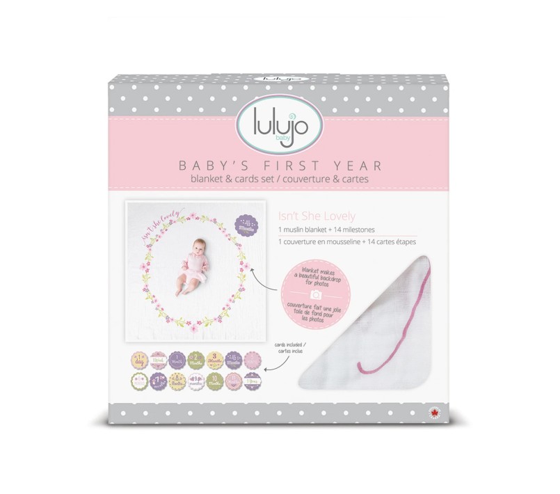 LULUJO - KIT PRIMO ANNO - COPERTINA MUSSOLA DI COTONE E ACCESSORI FOTO - ISN T SHE LOVELY