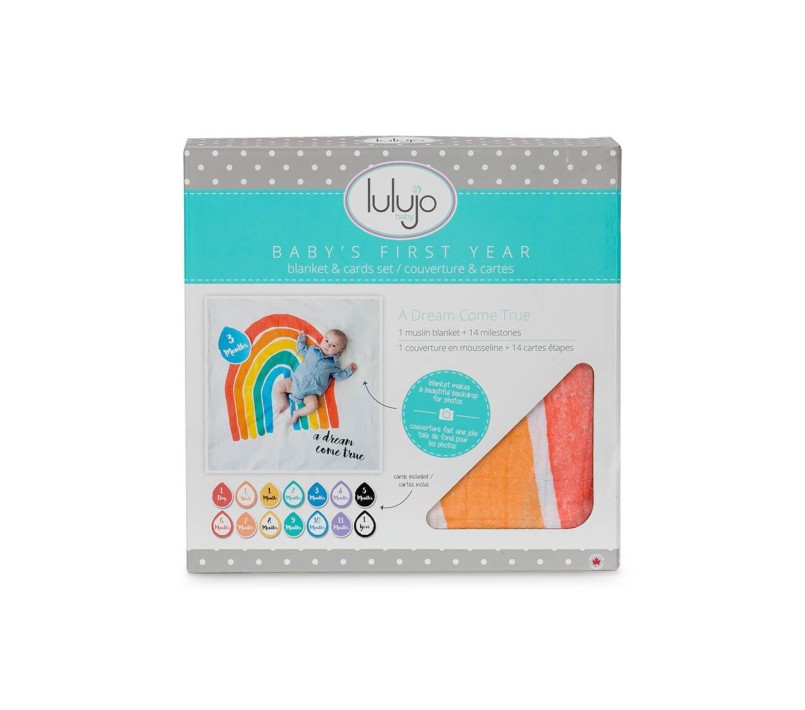 LULUJO - KIT PRIMO ANNO - COPERTINA MUSSOLA DI COTONE E ACCESSORI FOTO - A DREAM COME TRUE