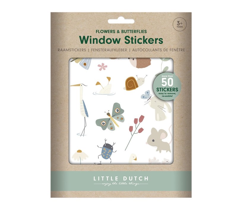 STICKERS ATTACCA STACCA PER VETRO - FLOWERS AND BUTTERFLIES