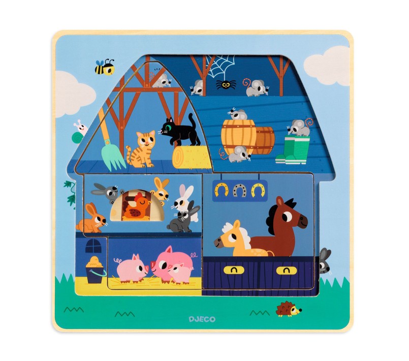 PUZZLE 3 STRATI IN LEGNO CHEZ MOO