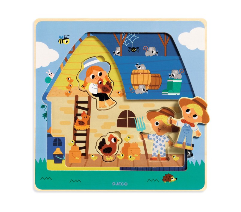 PUZZLE 3 STRATI IN LEGNO CHEZ MOO