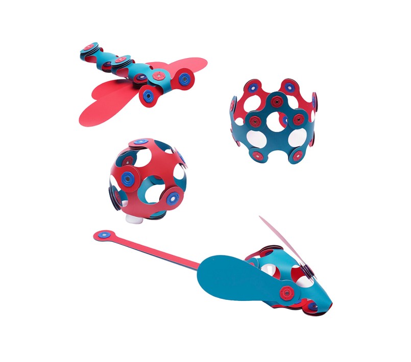COSTRUZIONI MAGNETICHE CLIXO - PACK 18 PEZZI ROSA-TURCHESE