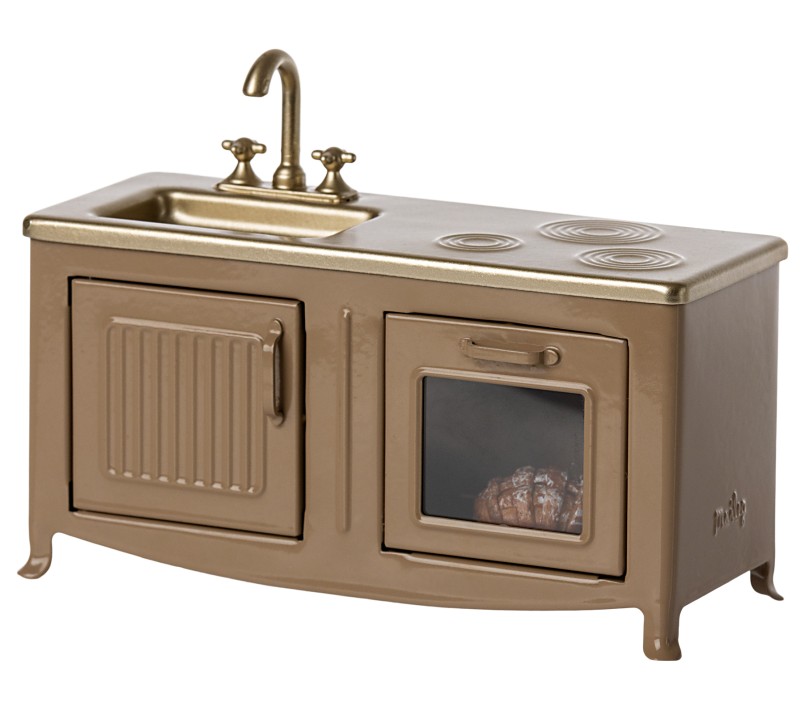 MICRO - CUCINA PER TOPINI IN METALLO MARRONE CHIARO