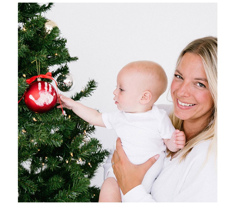 PALLINA DI NATALE DA APPENDERE CON IMPRONTA E NOME - PEARHEAD