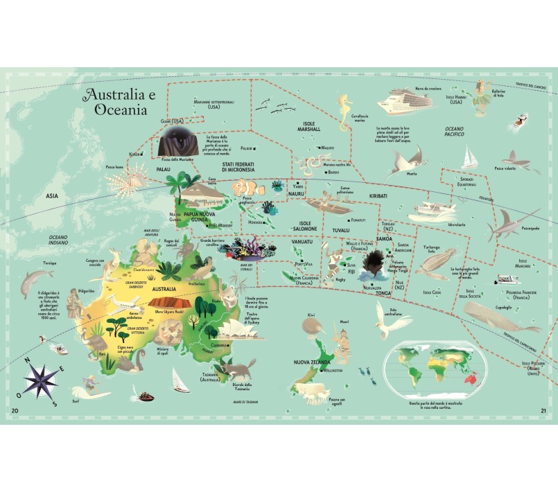 LIBRO CON ADESIVI - ATLANTE DEL MONDO