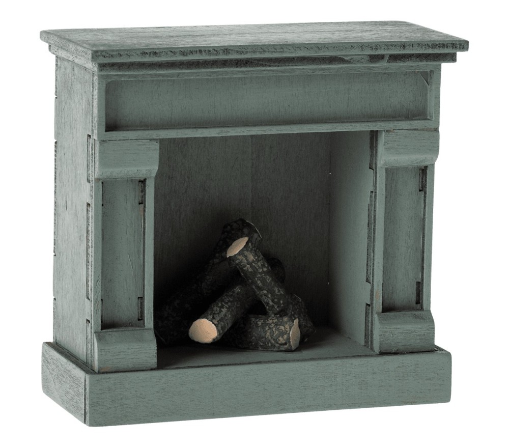 MICRO - CAMINETTO IN LEGNO AZZURRO