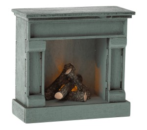 MICRO - CAMINETTO IN LEGNO AZZURRO