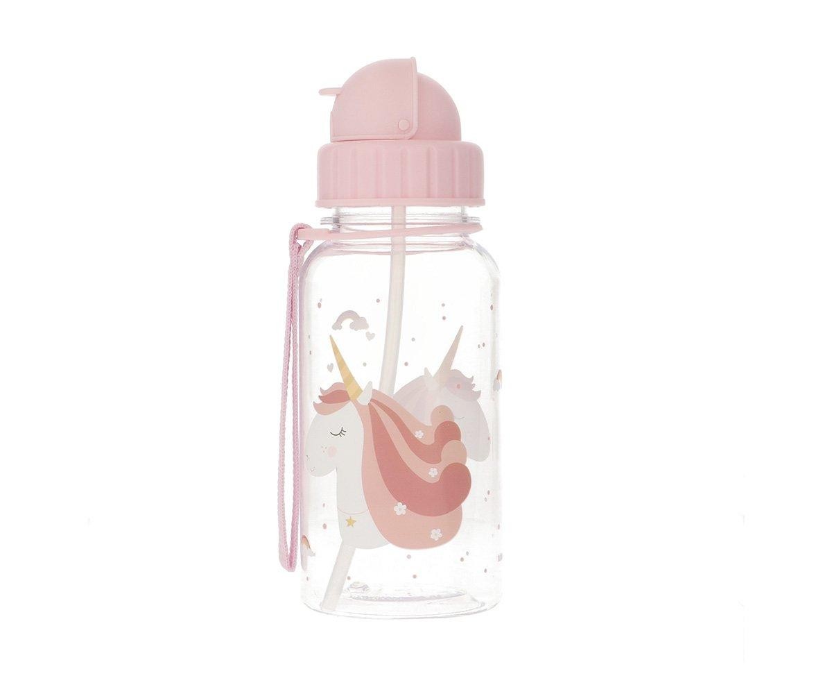 Merrwon Borraccia a forma di orsetto Kawaii, con cannuccia e adesivi, a