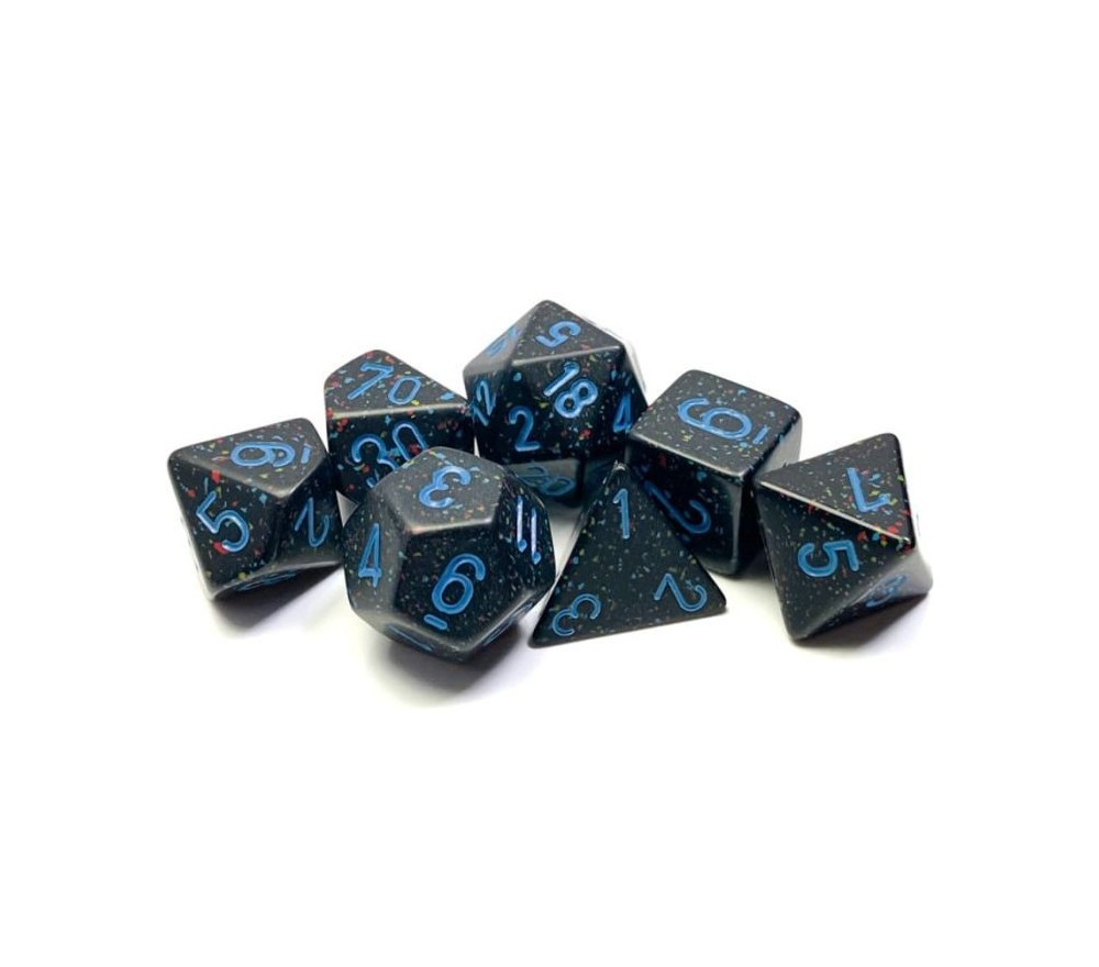 DADI POLIEDRICI SPECKLED - STELLE BLU DADI POLIEDRICI SPECKLED - STELLE BLU