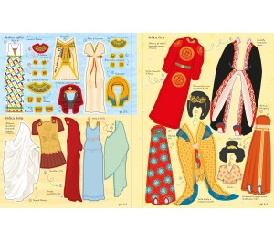 LIBRO CON ADESIVI - VESTO LE BAMBOLINE - LA MODA DEL PASSATO