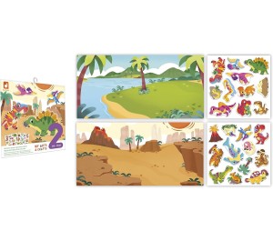 SET CREATIVO ADESIVI ATTACCA-STACCA - DINOSAURI