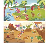 SET CREATIVO ADESIVI ATTACCA-STACCA - DINOSAURI
