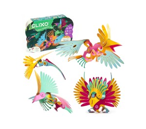 COSTRUZIONI MAGNETICHE CLIXO - TROPICAL BIRDS - 22 PEZZI