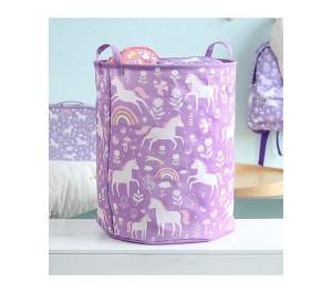 CESTO PORTAGIOCHI IN COTONE - UNICORNI