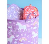CESTO PORTAGIOCHI IN COTONE - UNICORNI