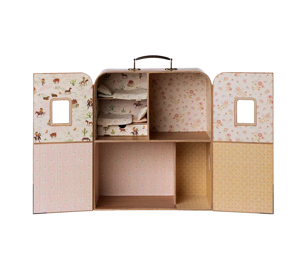 MICRO - SUITCASA - CASA IN VALIGIA CON LETTINI E CASSETTO MICRO - SUITCASA - CASA IN VALIGIA CON LETTINI E CASSETTO