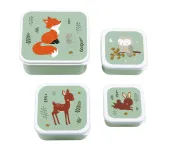 SET 4 SCATOLE PORTAPRANZO E PORTAMERENDA - AMICI DELLA FORESTA