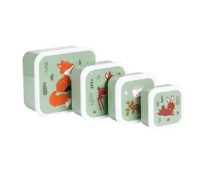 SET 4 SCATOLE PORTAPRANZO E PORTAMERENDA - AMICI DELLA FORESTA