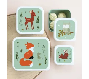 SET 4 SCATOLE PORTAPRANZO E PORTAMERENDA - AMICI DELLA FORESTA