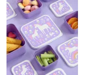 SET 4 SCATOLE PORTAPRANZO E PORTAMERENDA - SOGNI DI UNICORNO