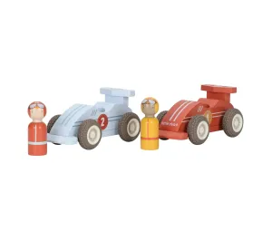SET DI 2 AUTO DA CORSA IN LEGNO A RETROCARICA