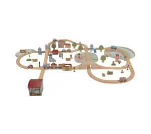 SET FERROVIA CON TRENINO IN LEGNO XL - NEW