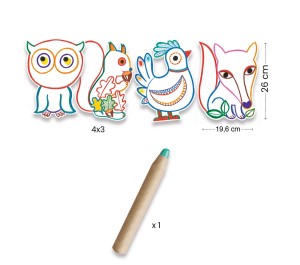 DISEGNI CON COLORE DA RIVELARE - ANIMALI DEL BOSCO