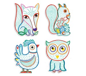 DISEGNI CON COLORE DA RIVELARE - ANIMALI DEL BOSCO