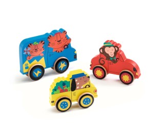 PUZZLE IN LEGNO E VEICOLI CON RUOTE - PUZZ E ROLL