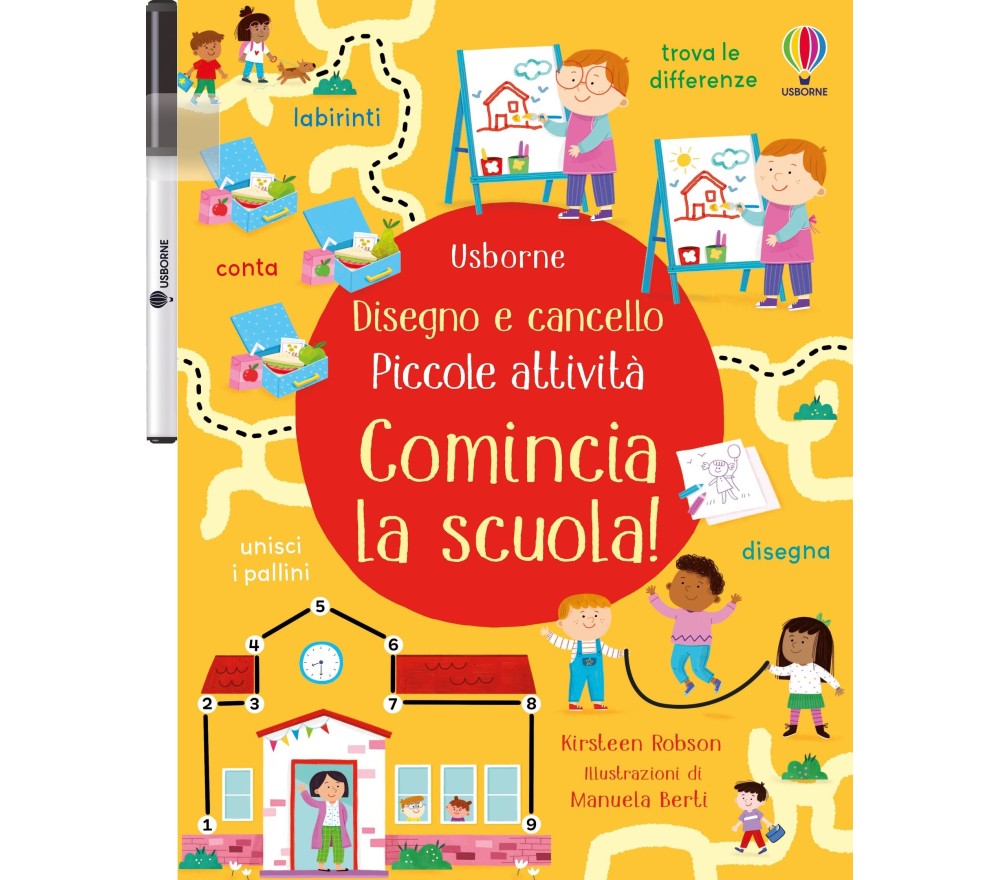 LIBRO PREGRAFISMO DISEGNO E CANCELLO - PICCOLE ATTIVITA' - COMINCIA LA SCUOLA