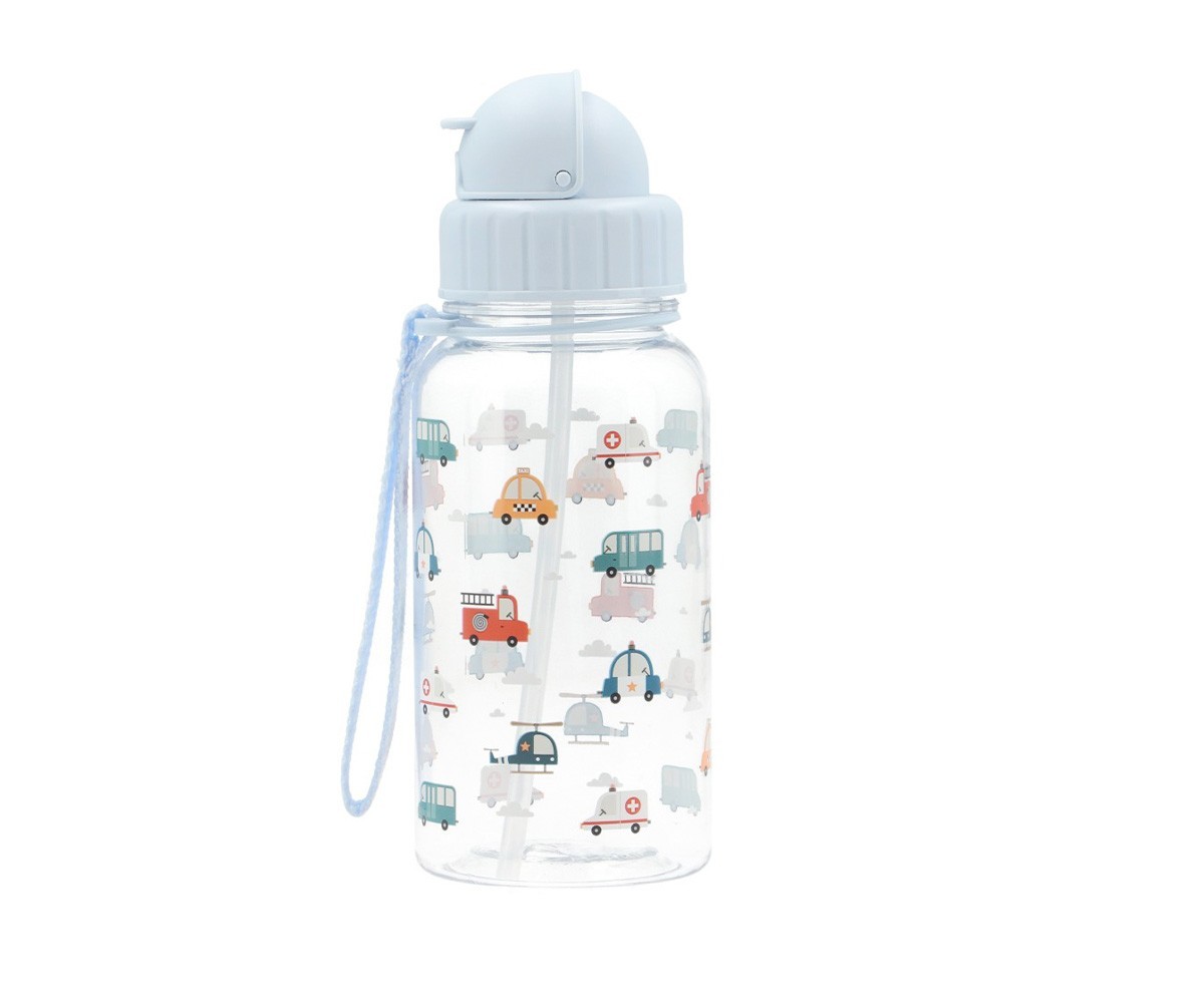Borraccia Personalizzata con Nome e Personaggio, Cannuccia Pop-up, 500ml - Idea Regalo Scuola Bambini, Back to School | Olallà