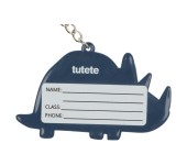 PORTACHIAVI IN SILICONE CON TARGHETTA PER NOME - DINOSAURO TRICERATOPO