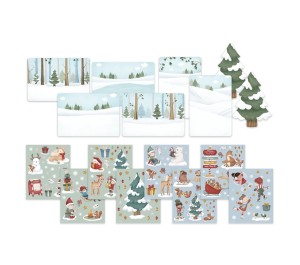 STICKER STORY CHRISTMAS CARDS - CARTOLINE DI NATALE CON ADESIVI