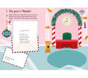 PICCOLO LIBRO CON ADESIVI LUCCICANTI - BABBO NATALE