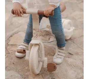 BICI TRICICLO CON MANICO 5 IN 1 LITTLE DUTCH - BIANCO A FIORI