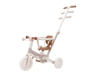 BICI TRICICLO CON MANICO 5 IN 1 LITTLE DUTCH - BIANCO A FIORI