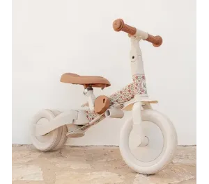 BICI TRICICLO CON MANICO 5 IN 1 LITTLE DUTCH - BIANCO A FIORI