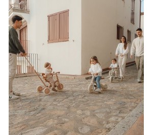 BICI TRICICLO CON MANICO 5 IN 1 LITTLE DUTCH - BIANCO A FIORI