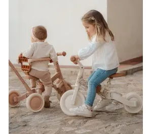 BICI TRICICLO CON MANICO 5 IN 1 LITTLE DUTCH - BIANCO A FIORI