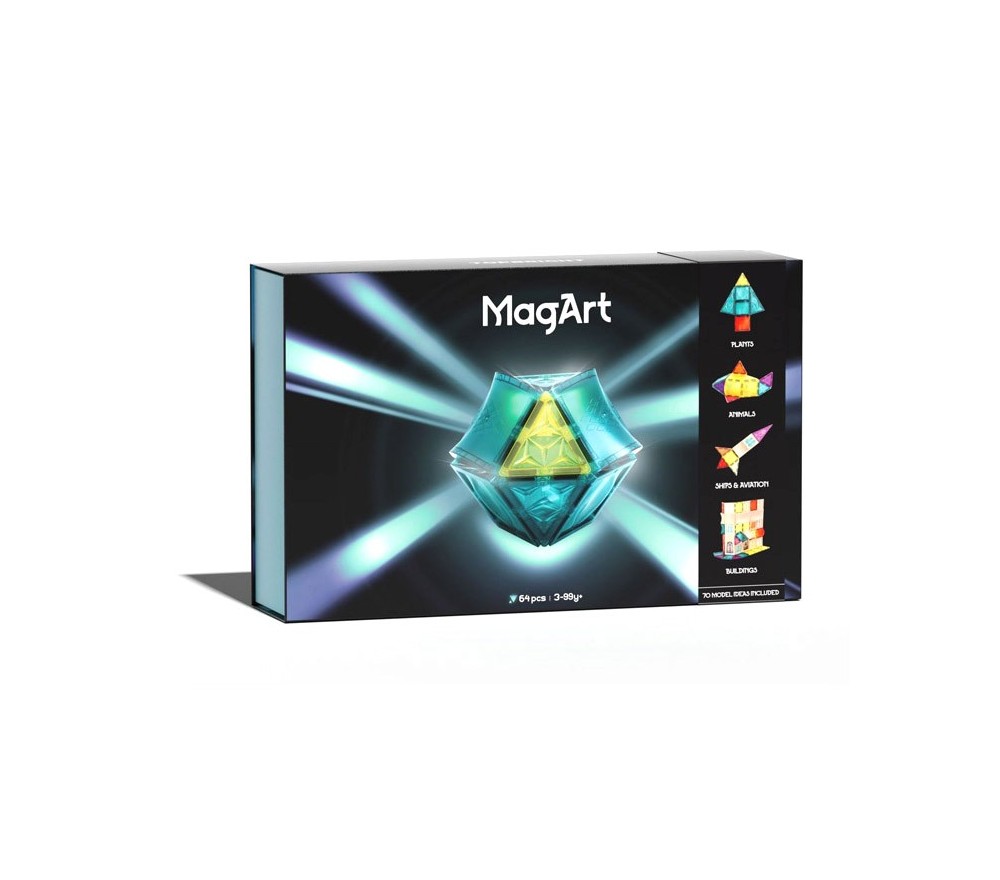 COSTRUZIONI MAGNETICHE MAG ART - 64 TESSERE TOPBRIGHT