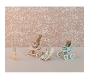 PASSEGGINO TOPINI BEBE' CON PALLINE -  AZZURRO