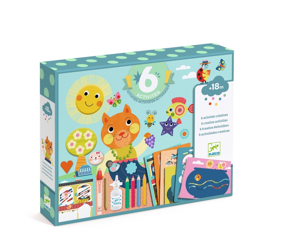 COFANETTO CREATIVO 6 ATTIVITA' - GATTO E I SUOI AMICI