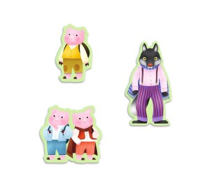 PUZZLE FIABE - I TRE PORCELLINI