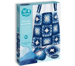 SET UNCINETTO GRANNY SQUARE -  BORSA BLU