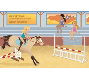 LIBRO CON ADESIVI - VESTO LE BAMBOLINE - IL CONCORSO IPPICO