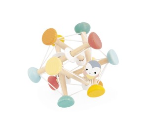 PALLA SENSORIALE IN LEGNO CON ELASTICI