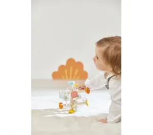 PALLA SENSORIALE IN LEGNO CON ELASTICI